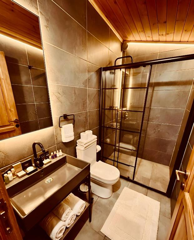 Bungalow banyosu ve duş alanı